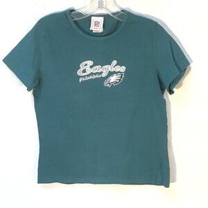 NFL Philadelphia Eagles Green Women Activewear Athletic Workout Tee T Shirt Top